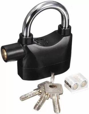 RZON High Quality Safety Alarm Lock_24 Security Alarm Pad Lock_01 U Lock(Black)