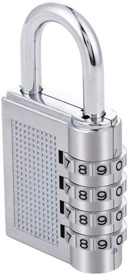 JMALL 4-Digit Safe Pin Password Zinc Alloy Hand Bag Shape Number Combination Lock Combination Lock 4 Digit Bag Lock Number Lock for Bag Luggage Door Gate Tool Box Pad Lock(Silver)