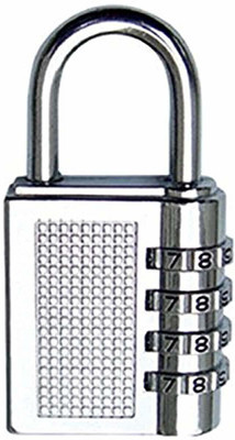 Skywalk Silver Steel 4-Digit Safe Pin Hand Bag Shaped Combination Padlock/Lock Safety Lock(Silver)