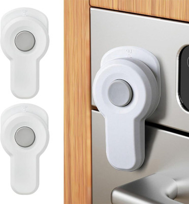 Ofifo 2Pcs Child Safety Door Lock Baby Proofing Drawer Lock Cabinet Lock Self Adhesive Safety Lock(White)