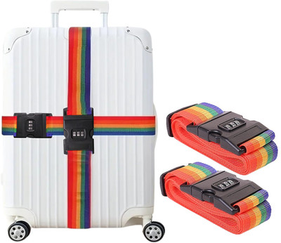 Spotview Number Lock 3-digit Suitcase Strap Adjustable for All kind of Luggage. Luggage Strap(Multicolor)