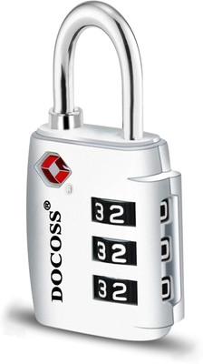 DOCOSS 202 Strong ABS TSA Locks for Luggage,Number Lock for Bag Small Locks for Luggage Safety Lock(White)