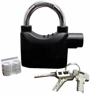 MELZRON Anti-Theft Siren Alarm Lock Motor Bike Padlock with Smart Motion Sensor Safety Lock(Black)