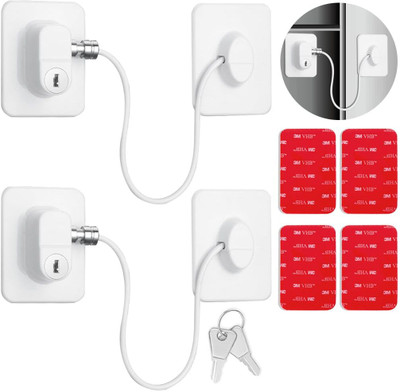HASTHIP Child Safety Strong Adhesive Lock for Refrigerator Safety Lock(White)