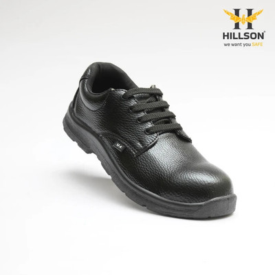 Hillson Steel Toe Leather Safety Shoe(Black, S1, Size 6)