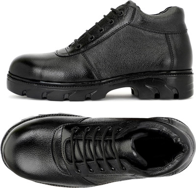 BTOM Steel Toe Leather Safety Shoe(Black, S1, Size 7)