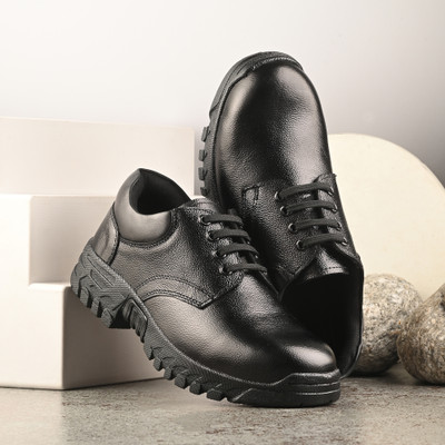 CARBOY Steel Toe Leather Safety Shoe(Black, S1, Size 9)