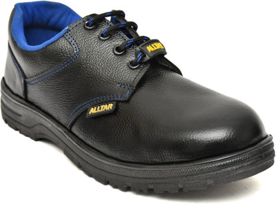 ALLTAR Steel Toe Genuine Leather Safety Shoe(Black, Blue, S1, S1P, Size 9)