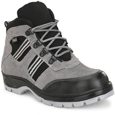 Ozarro Steel Toe Suede Safety Shoe(Grey, S1, Size 10)