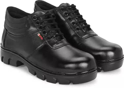 Dzora Steel Toe Leather Safety Shoe(Black, S1, Size 7)