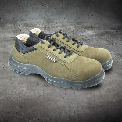 WOODLAND Composite Toe Nubuck Leather Safety Shoe(Green, S1, Size 9)