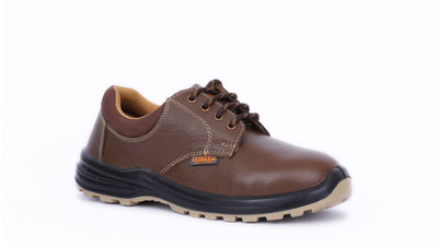Coffer Safety Steel Toe Genuine Leather Safety Shoe(Brown, S1, Size 8)