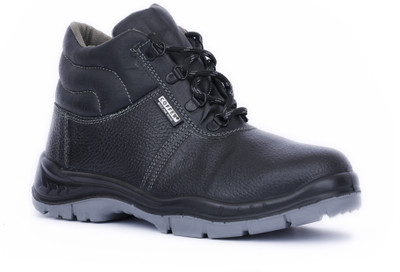 Coffer Safety Steel Toe Genuine Leather Safety Shoe(Black, S1, Size 9)