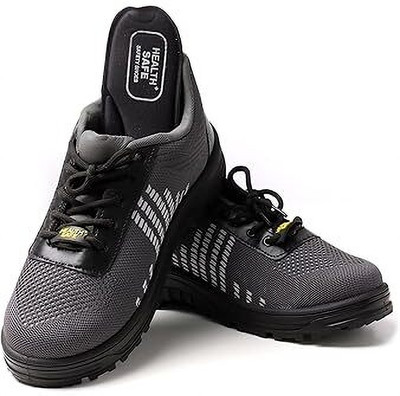 HEALTH SAFE Steel Toe Mesh Safety Shoe(Grey, S3, Size 10)