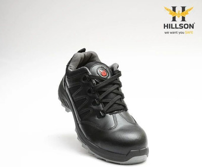 Hillson Steel Toe Leather Safety Shoe(Black, S1, Size 9)