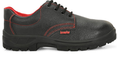 Kavacha Steel Toe Genuine Leather Safety Shoe(Black, S1, Size 8)