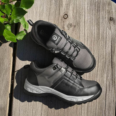 Ozarro Steel Toe Genuine Leather Safety Shoe(Black, S1, Size 10)