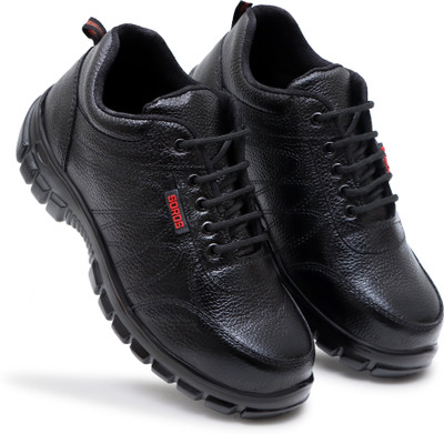SOROS Steel Toe Genuine Leather Safety Shoe(Black, S1, Size 7)