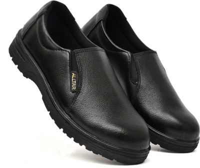 ALLTAR Steel Toe Genuine Leather Safety Shoe(Black, S1, S1P, Size 6)
