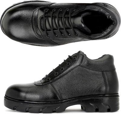 BTOM Steel Toe Leather Safety Shoe(Black, S1, Size 8)