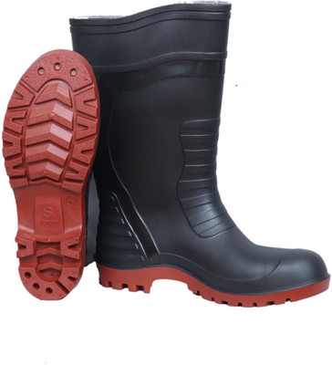 Handu Soft Toe PVC Safety Shoe(Black, Red, S1, Size 10)