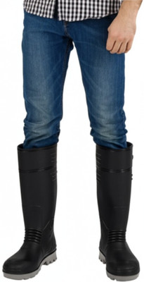 Hillson Steel Toe PVC Safety Shoe(Black, SB, Size 6)