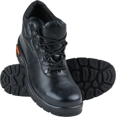 Mallcom Steel Toe Genuine Leather Safety Shoe(Black, S1, Size 12)