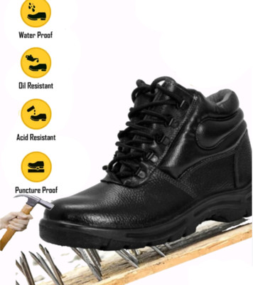 UNITED COOPER Steel Toe Leather Safety Shoe(Black, S1, Size 7)