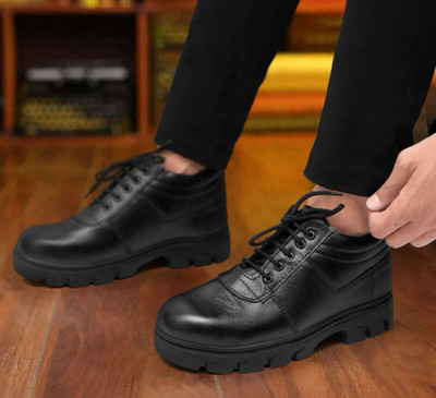 Joker Steel Toe Leather Safety Shoe(Black, S1, Size 7)