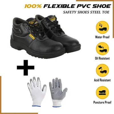 Elecant Steel Toe PVC Safety Shoe(Black, S1, Size 7)