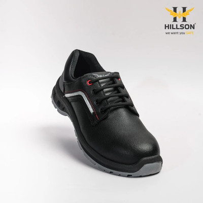 Hillson Steel Toe Leather Safety Shoe(Black, S1, Size 10)