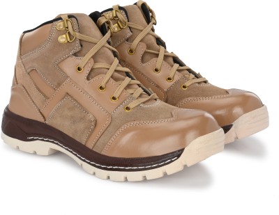 Dimmo Steel Toe Genuine Leather Safety Shoe(Tan, S1, Size 7)