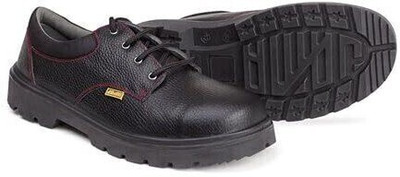 Safetify Steel Toe Leather Safety Shoe(Black, S1, Size 10)