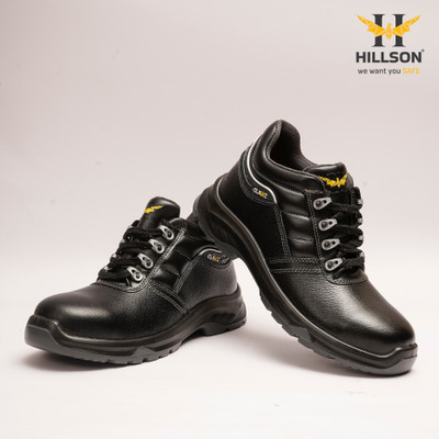 Hillson Steel Toe Leather Safety Shoe(Black, S1, Size 10)