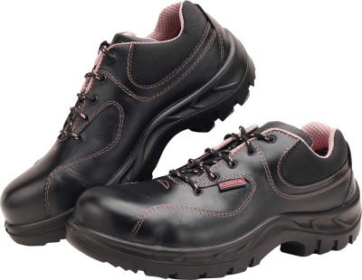 Karam Steel Toe Leather Safety Shoe(Black, S1P, Size 12)