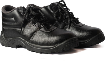 HEALTH SAFE Steel Toe Leather Safety Shoe(Black, S1, Size 8)
