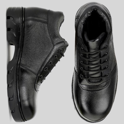 BTOM Steel Toe Leather Safety Shoe(Black, S1, Size 8)