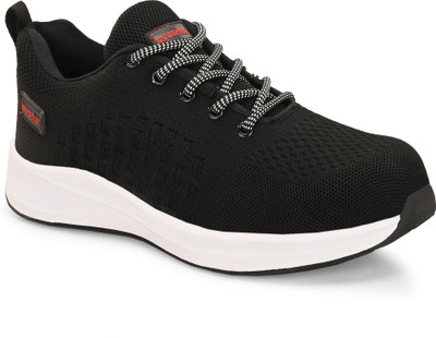 Kavacha Steel Toe Fabric Safety Shoe(White, Black, S1, Size 9)