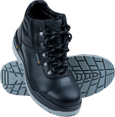 Mallcom Steel Toe Grain Leather Safety Shoe(Black, S1, Size 9)