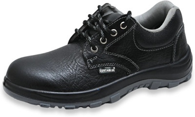 Contablue Steel Toe Leather Safety Shoe(Black, S2, Size 7)