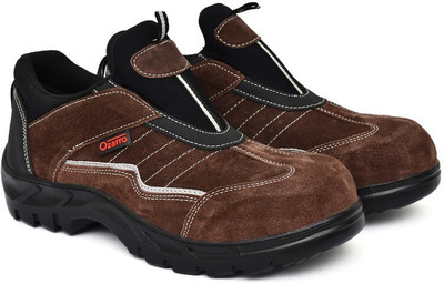 Ozarro Steel Toe Suede Safety Shoe(Brown, S1, Size 6)
