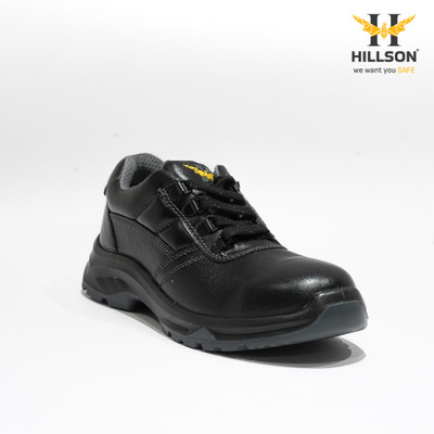 Hillson Steel Toe Leather Safety Shoe(Black, S1, Size 10)