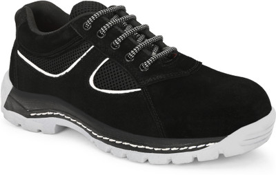 Dimmo Steel Toe Suede Safety Shoe(Black, S1, Size 10)