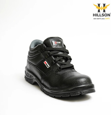 Hillson Steel Toe Leather Safety Shoe(Black, S1, Size 8)
