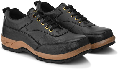 ENRICH FIELD Steel Toe Genuine Leather Safety Shoe(Black, S1P, Size 10)