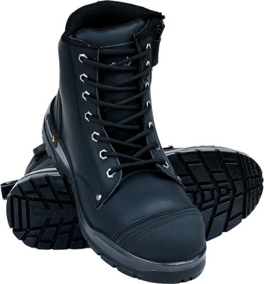 Mallcom Steel Toe Nubuck Leather Safety Shoe(Black, S3, Size 7)
