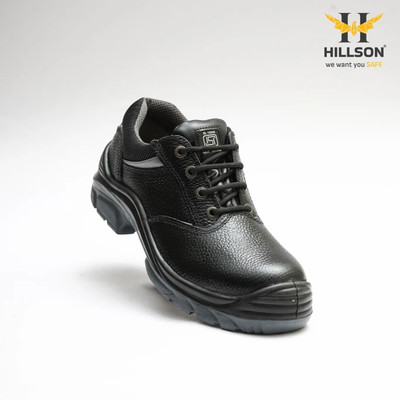 Hillson Steel Toe Leather Safety Shoe(Black, S1, Size 9)