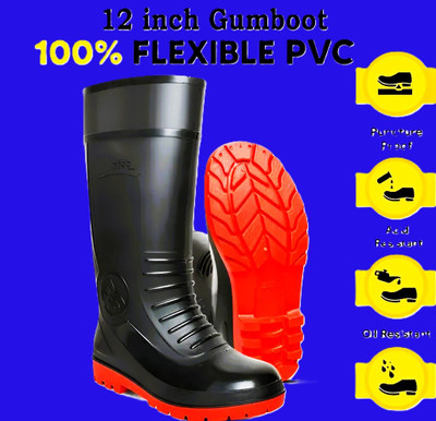 Handu Soft Toe PVC Safety Shoe(Black, Red, S1, Size 10)