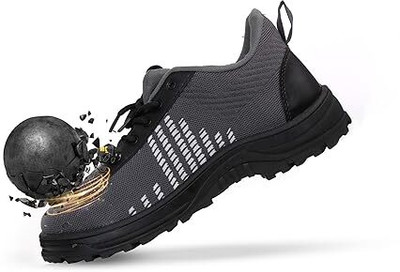 Robustt Steel Toe Mesh Safety Shoe(Grey, S3, Size 8)