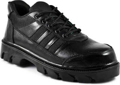 Joker Steel Toe Leather Safety Shoe(Black, S1P, S2P, Size 6)